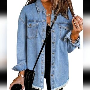 Denim Button-Up Women's Top